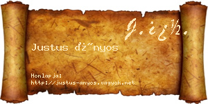 Justus Ányos névjegykártya
